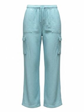Roxy Light Aqua Y2k Surfer Grunge Wide-Leg Cargo Pants Beach wear